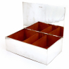 Substantial Rectangular Cigar or Cigarette Table Box with a Straight Right Angled 3" High Plain Body