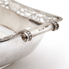 Edwardian Rectangular Silver Dish or Basket with Two Scroll Handles