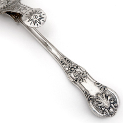 Victorian Silver Plate Asparagus or Serving Tongs Engraved with Scrolls and Flowers