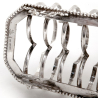 Victorian Silver Plated Seven Shaped Hoop Section Toast Rack with a Cast Scroll Handle
