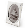 Plain Silver Antique Photo or Picture Frame with an Oval Shaped Window