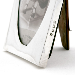 Plain Silver Antique Photo or Picture Frame with an Oval Shaped Window