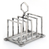 Silver Five Bar Toast Rack with Angular Divisions and Looped Central Handle