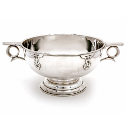 Silver Plain Body Rose Bowl with Applied Strapwork Decoration (1924)