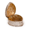 Edwardian Silver Heart Shaped Jewellery or Trinket Box with Gilt Interior