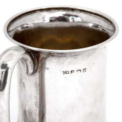 Edwardian Silver Christening Mug with a Plain Cylindrical Body