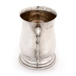 Vintage Plain Baluster Shaped Silver Half Pint Christening Mug