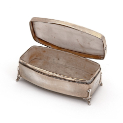 Enamel and Silver Gilt Jewellery Box with Pale Green Enameled Lid