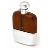 Goldsmith & Silversmith Silver Plated Crocodile Leather and Glass Flask