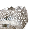 Oval Silver Bowl with a Shaped Floral Scalloped Border and Pierced Body