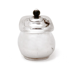 Edwardian Chester Silver Tea Caddy with a Plain Bulbous Body