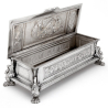 Elkington & Co Mason Silver Plate Casket Heavily Decorated with Cherubs and a Reclining Maiden