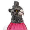 Silver Plated Standing Parrot or Cockatoo Claret Jug with Cranberry Glass Body