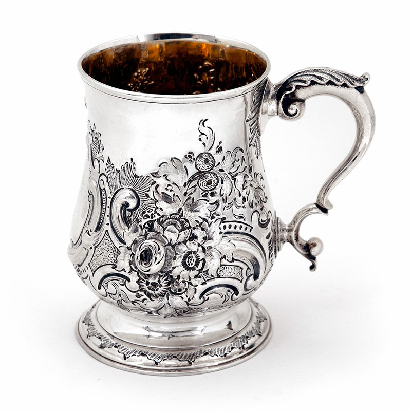 Antique George III Newcastle Silver Pint Mug