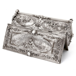 Ornate French Silver Plated Electro Formed Box by A.B. Paris
