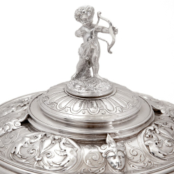 Elkington & Co Silver Plated Barrel Decorated with Cherubs and a Cupid Finial