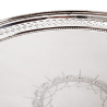 Victorian Silver Salver with a Beaded and Pierced Floral Border