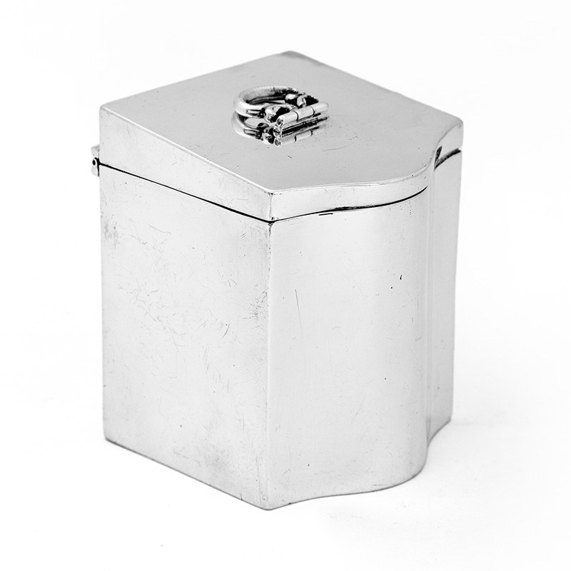 Antique Silver Tea Caddy in the Form of a Georgian Knife Box (1918)
