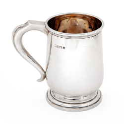 Antique Georgian Style Large Silver Christening Mug with a Plain Body