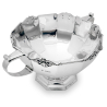 Edwardian Silver Bowl with Floral Cast and Pierced Border and Two Bracket Handles
