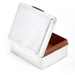Cedar Lined Completely Plain Silver Hinged Lidded Box