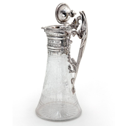 Victorian Silver Plated Claret Jug with a Cast Dragon Shaped Handle
