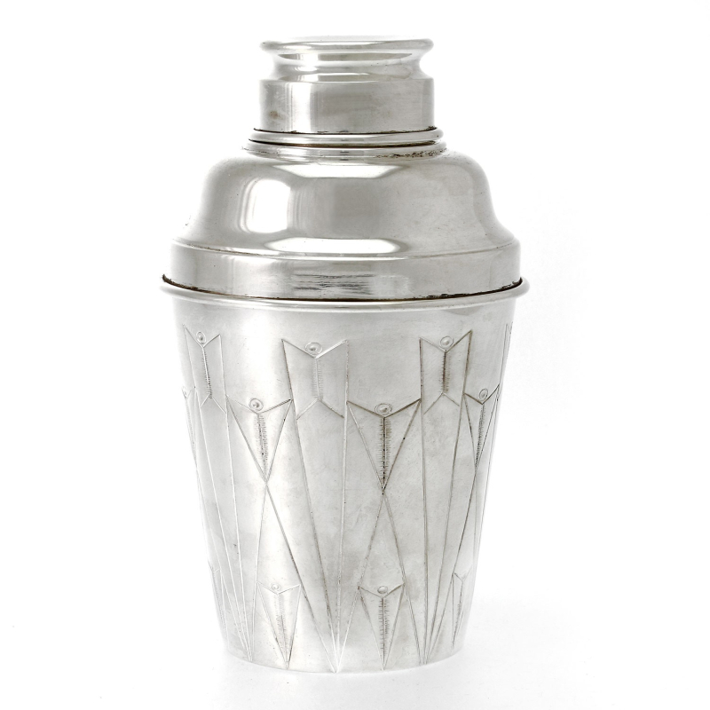 English Art Deco Style Silver Plate Cocktail Shaker c.1930