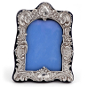 Victorian Silver Frame with a Repousse Floral Scroll Decoration and Two Empty Cartouche