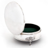 Large Silver Jewellery Box in a Plain Circular Chippendale Form