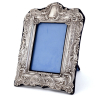 Antique Silver Photo Frame Decorated in High Relief with Stylised Fruit, Flowers and Scrolls
