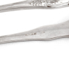 Victorian Kings Pattern Silver Plated Asparagus Tongs with Pierced and Engraved Scroll Pattern Blades