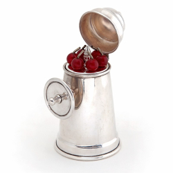 Silver Plated Cocktail Pick Holder in the Shape of a Fire Extinguisher