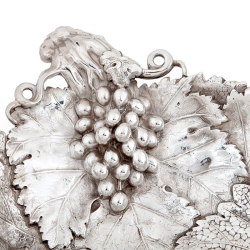Victorian Cast Silver Plated Dish Decorated with Bunches of Grapes and Vine Leaves