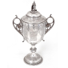 Antique Silver Trophy Cup with a Standing Knight in Armour Finial - Royal Bucks Yeomanry