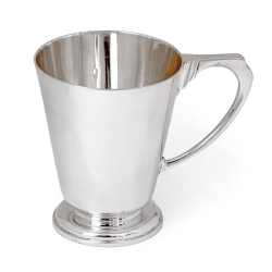 Art Deco Style Silver Half Pint Mug with a Plain Circular Tapering Body