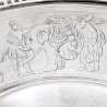 Antique Silver Plated Basket Engraved with Classical Figures, Elephants and Horses