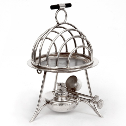 Antique Asprey Heated Toast Rack with Removable Hot Plate and Burner