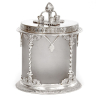 Antique Silver Plated Preserve Pot with a Cast Strawberry Finial and Frosted Glass Liner