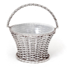 Antique Silver Plated Sugar Basket with a Woven Wire Work Body and Original Opeline Liner