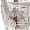 Antique Silver Plated Trophy Cup Embossed with Agricultural Machinery and Steam Engines
