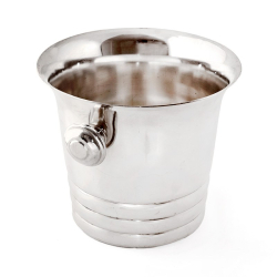 Art Deco Style Silver Plated Ice Bucket with a Plain Stepped Body