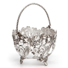 Silver Plated Sugar Basket Pierced and Embossed Floral Decoration Body and Opeline Liner