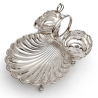 Silver Plated Scallop Shell Shaped Strawberry Stand with Sugar and Creamer