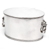 Cooper Brothers Oval Silver Plated Biscuit or Trinket Box with Lion and Loop Handles