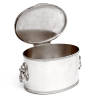 Cooper Brothers Oval Silver Plated Biscuit or Trinket Box with Lion and Loop Handles