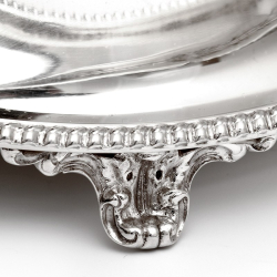 Georgian Style Mappin & Webb Silver Plated Oval Box with a Hinged Domed Lid