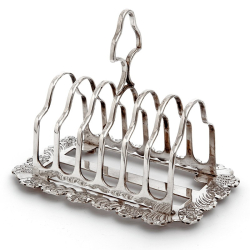 Antique James Dixon & Son Silver Plated Six Division Toast Rack
