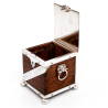 Antique Tea caddy with an Oak Body and Silver Plated Mounts