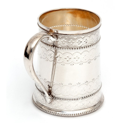 Victorian Thomas Bradbury Silver Plated Christening Mug