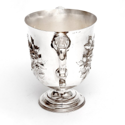 Elkington & Co Silver Plated Trophy Cup Embossed with Scrolls and Foliage with Scroll Handles